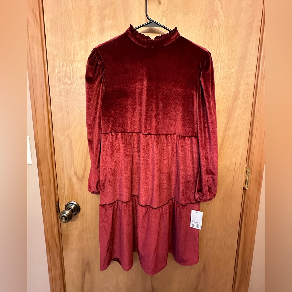 Ophelia Roe NWT Women's Size Small Long Sleeve Red Dress